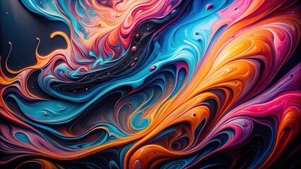 Aufkleber - Abstract Swirling Vibrant Hues A Symphony of Color and Motion in Fluid Dynamics