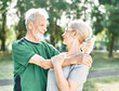 © Lumos sp - woman man senior couple retirement together elderly active vitality love old nature wife mature sport fitness outfit exercise training health clothes runner sportswear