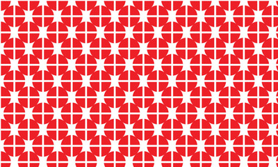 Poster - abstract geometric red circular pattern.
