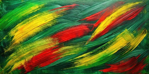 Aufkleber - Vibrant Swirls of Red, Yellow, and Green Paint Create a Dynamic Abstract Artwork Featuring Bold Brushstrokes and a Textured Surface