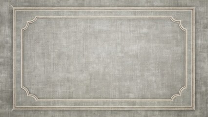 Aufkleber - Elegant Grey Textured Canvas with Ornate Frame Ideal for Design Projects and Creative Applications
