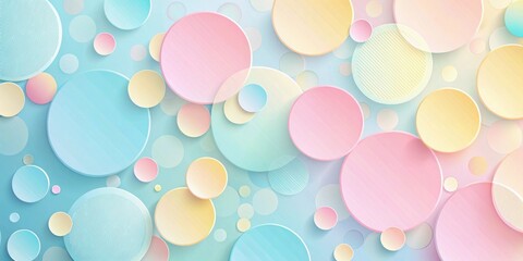Poster - Pastel Circles Abstract Background Design Featuring Overlapping Shapes and Subtle Textural Effects