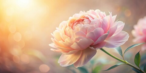 Poster - A Delicate Pink Blossom Bathed in Golden Sunlight, a Gentle Reminder of Nature's Beauty