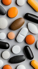 Aufkleber - Immunity Nexus Precision Wellness Capsules in Minimalist Urban Color Palette - Cutting-Edge Nutritional Design for Holistic Health Optimization