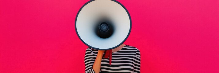 Aufkleber - Bold Digital Voice Gen Z Minimalist Megaphone Communication Concept - Vibrant Marketing Branding and Creative Content Strategy Visualization