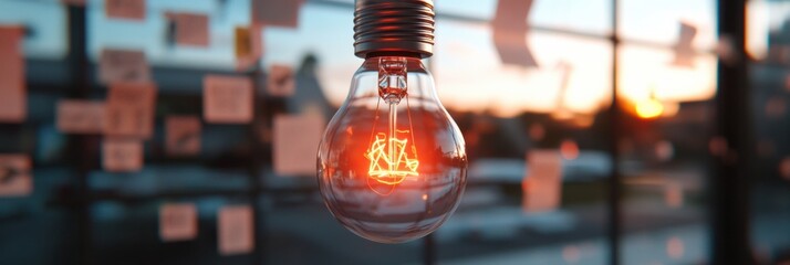 Aufkleber - Illuminating Innovation Next-Gen Creative Problem-Solving through Glowing Lightbulb Metaphor - AI-Driven Ideation and Breakthrough Visualization for Digital Transformative Thinking