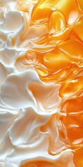Poster - Sensory Gastronomy Fluid Texture Fusion of Molten Vanilla and Caramel - Immersive Culinary Art Experience in Macro Visualization