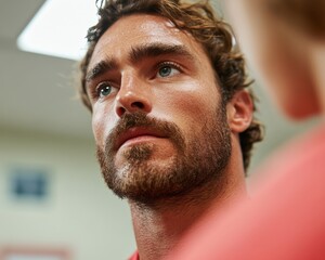 Aufkleber - Performance Recovery Wellness Dynamic Male Athlete Experiencing Advanced Physical Therapy with Precision Sports Medicine Techniques
