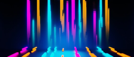 Wall Mural - 3d illustration rendering of y2k 2000s gamer technology futuristic fantasy metaverse cyberpunk sci-f
