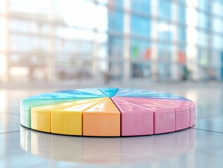 Leinwandbilder - Pastel Data Visualization Vibrant Pie Chart Illustrating Modern Business Analytics, Strategic Insights, and Digital Transformation for Dynamic Corporate Decision-Making