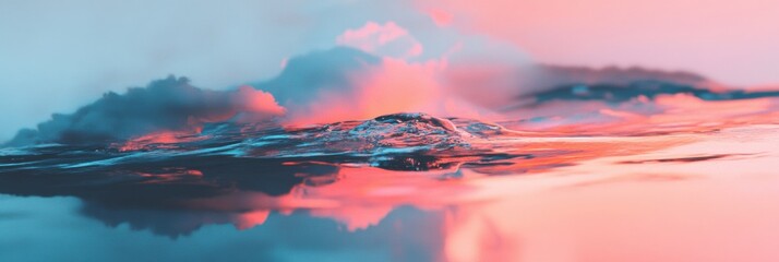 Poster - Ethereal Climate Dreamscape Surreal Liquid Gradient Panorama Exploring Emotional Atmospheric Transformation in Hyper-Digital Visual Storytelling