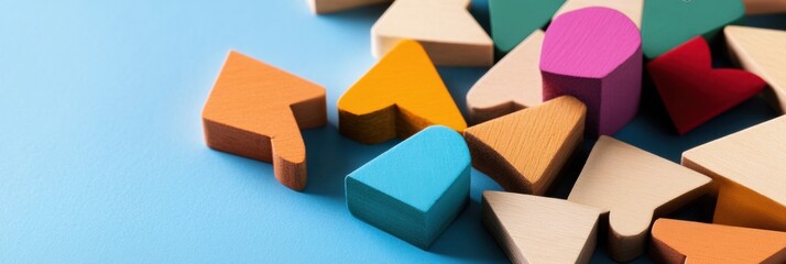 Fototapete - Dynamic Customer-Centric Marketing Strategy Geometric Data Flow Visualization with Colorful Modular Shapes Representing Targeted Consumer Engagement Insights