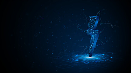Fototapete - Abstract energy or lightning symbol. Innovative concept of technology circuit boards related to electric power or renewable energy. vector illustration	