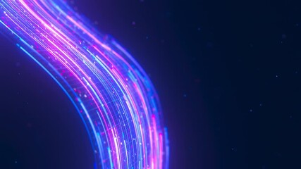 Wall Mural - closeup of big data light speed flow. abstract digital data stream of quantum computing. cyberspace 