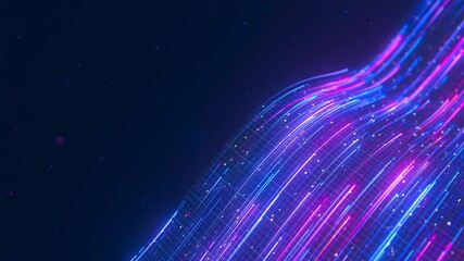 Wall Mural - closeup of big data light speed flow. abstract digital data stream of quantum computing. cyberspace 
