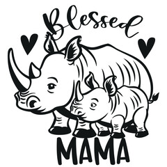 Blessed Mama Rhino and Baby Displaying Love  
