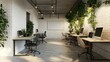 © NOOR - Open Office Space with Desks Computers and Plants in Modern Design