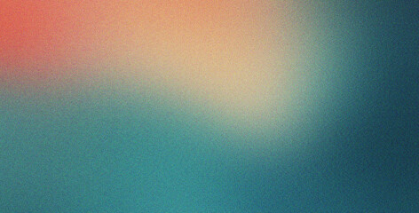 Canvas Print - cyan peach coral grainy background effect noise