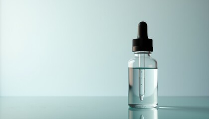 Aufkleber - Transparent dropper bottle with liquid against a minimal background  