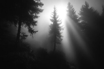 Wall Mural - sunlight through trees