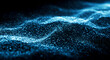 © Bluum - Digital wave background for technology presentation, data analysis. Glowing blue sparkling particles with depth of field effect for internet, computer and science project.