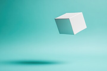 Aufkleber - Floating white box against a turquoise background creating a minimalist and modern aesthetic