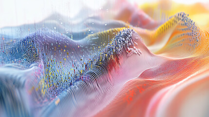 Cyber stream 3D illustration, data field, information flow, big data, binary code linear concept
