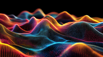Cyber stream 3D illustration, data field, information flow, big data, binary code linear concept