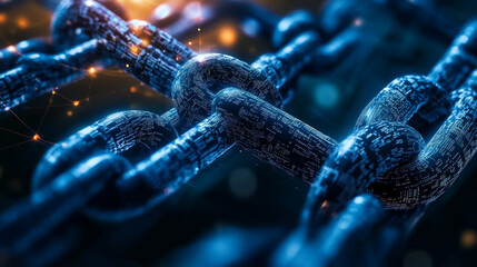 Cyber digital data field. Computer circuit of crypto architecture. 3d illustration of blockchain technology high tech scientific future
