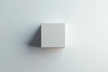 Aufkleber - Minimalist white square object mounted on a smooth wall in a well-lit space, showcasing modern design principles and simplicity