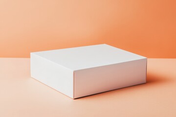 Aufkleber - Simple white box on a smooth orange background highlighting minimalist design and packaging