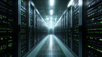 Digital data base 3D illustration. Abstract concept of a future computer. Innovation in world of high technology. Programming and coding in global cyber network