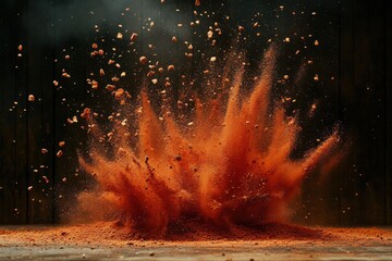 Leinwandbilder - Colorful dust explosion creating an artistic display of texture and motion in a studio setting
