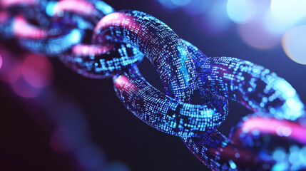 Binary code wave information. Data flow, stream and business analytics. Big data in global cyberspace. Block chain 3D illustration