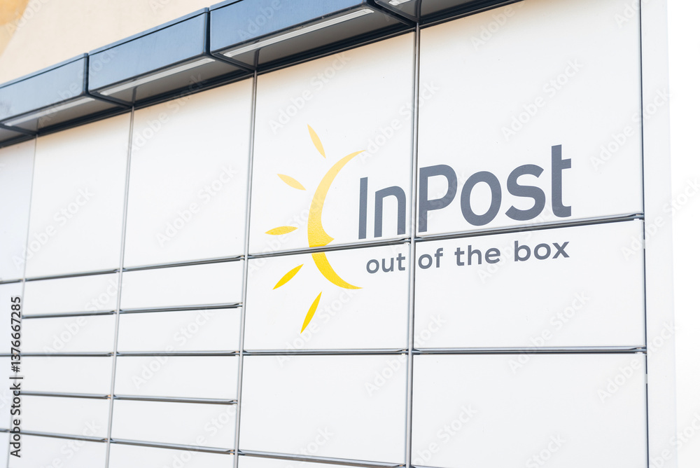 March 29, 2025, Gdansk, Poland, parcel lockers of the Polish logistics ...