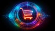 © coffeee - símbolo virtual colorido de carrinho de compras, conceito compras online, promoção, mercado