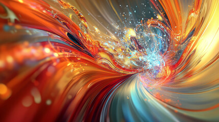 Digital technology. High speed data transfer. Information flow in 3D illustration. Movement in futuristic neon cyberspace
