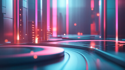 High-speed data transfer. Big data visualization, internet technology 3D illustration. Neural network control, futuristic digital background. Data flow and business intelligence presentation