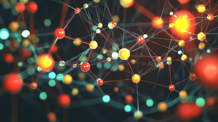 Wall Mural - cyber technology, data protection, secure connection. network structure of global databases. 3d illu