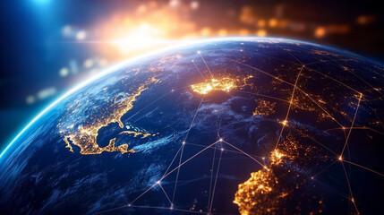 Wall Mural - cyberspace and digital intelligence. high technology business. big data. processing an array of info