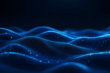 Poster - futuristic data visualization and connectivity illustration for science, technology. data waves. mod