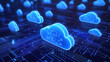 © Sahraya - Neural network and cloud technologies. Global database and artificial intelligence. Big data concept. Bright, colorful 3D illustration of polygonal network, cybersecurity and internet busines