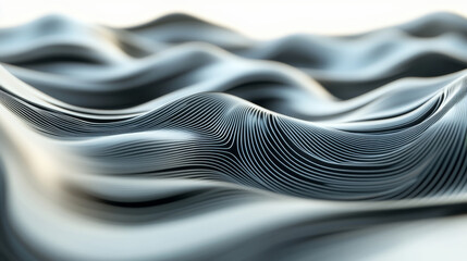 Wall Mural - big data cyber strings. 3d illustration of wavy lines in information code field. data flow cyber con