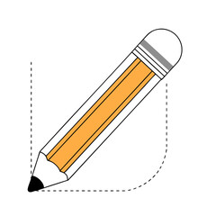 splendid rare pictogram of a pencil. single-weight stroke, crisp edges, scalable design. vector form