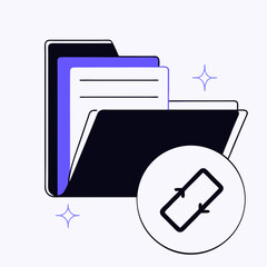 breathtaking exemplary pictogram of a folder. clean lines, single-weight stroke, scalable design. ve