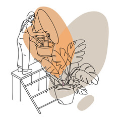 glorious memorable isometric plant in a pot. clean lines, flat color, sharp edges. minimal scalable 