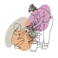 dazzling celebrated isometric plant in a pot. clean lines, flat color, sharp edges. minimal scalable