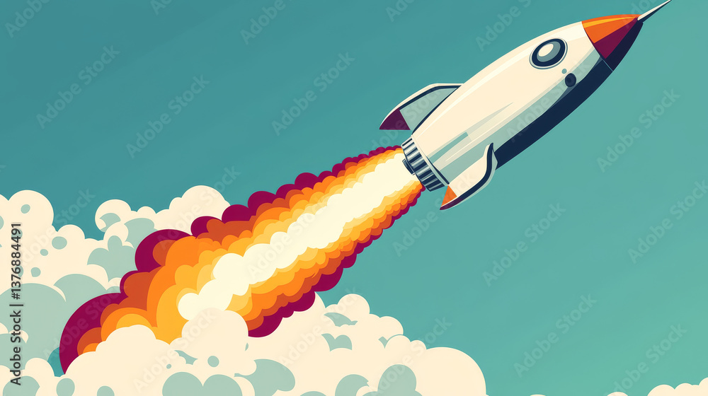 Rocket smoke trail effect with flame, missile speed fire illustration ...