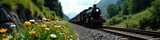 donna posa lungo la Ferrovia con la sua macchina, acqua, macchina, oggetti