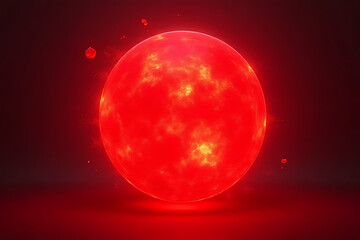 Wall Mural - erupting red star explosion cosmic space digital art animation sci-fi environment close-up